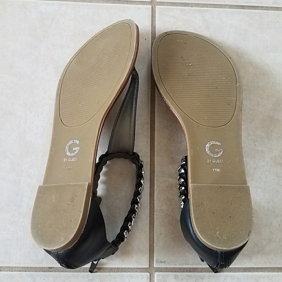 G by Guess T Strap Sandals Zipper Heel - Picture 4 of 4